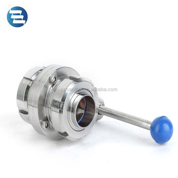 Stainless Steel Sanitary Union End Butterfly Valve with Pull Handle